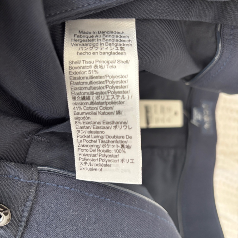NWT Mens J Crew Navy Blue 484 Slim-fit tech pants 34x32 commuter work pants - Picture 10 of 14